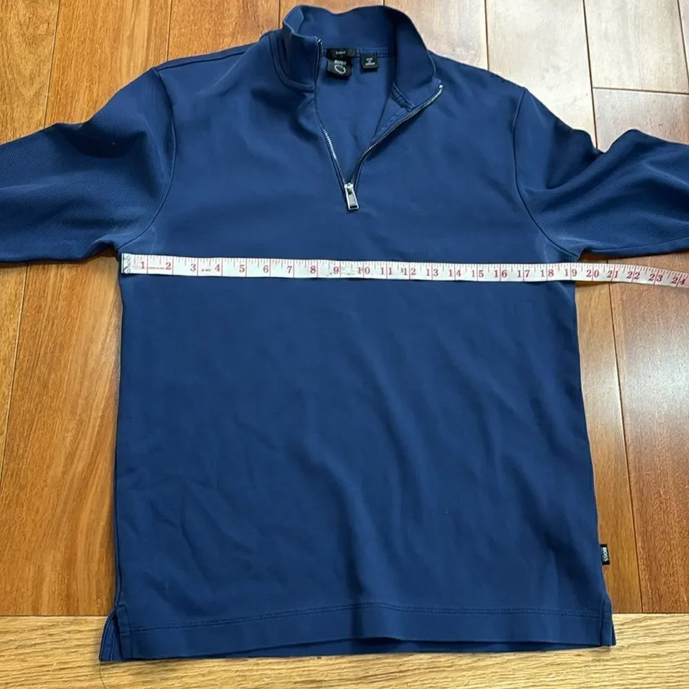 Hugo Boss Mens Blue Long Sleeve 1/4 Zip Pullover Jacket‎ Size M